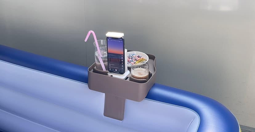 Adjustable Hot Tub Tray Table, Clip-on Pool Cup Holder Phone Holder, Nonslip Spa Drink Tray Side Table for Outdoor Inflatable Pools, Must Have Hottub Accessories for Adults