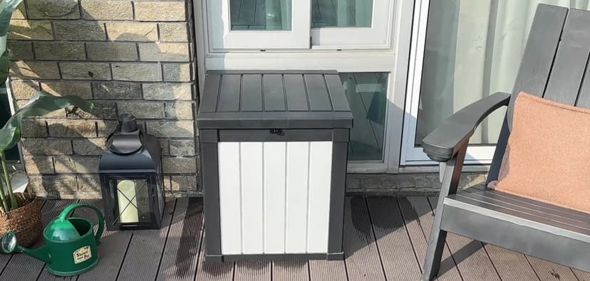 KAMABOKO 40 Gallon Resin Deck Box Large Outdoor Storage Boxes for Patio Furniture, Garden Tools, Pool Supplies, Weatherproof and UV Resistant, Lockable, Dark Black