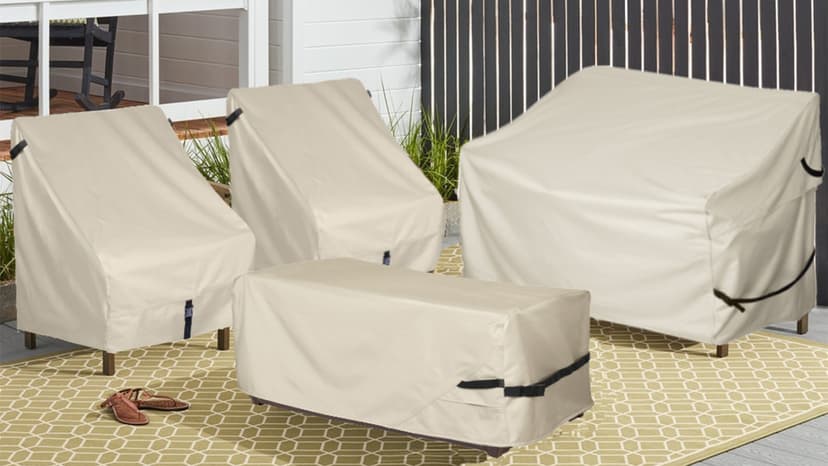 Porch Shield Patio Deck Box Storage Cover - 600D Outdoor Waterproof Tear Resistant Rectangular Fire Pit Table Covers 44 x 28 x 24inch Black