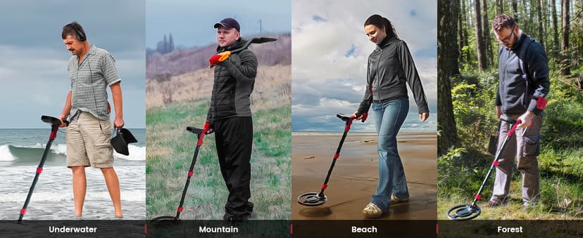 Metal Detector for Adults Professional Built-in HD Screen, KAIWEETS Metal Detector Waterproof with 6 Modes, Advanced DSP Chip, Stretchable Gold Detector Equipped with Headphones/Shovel/Bag/Battery