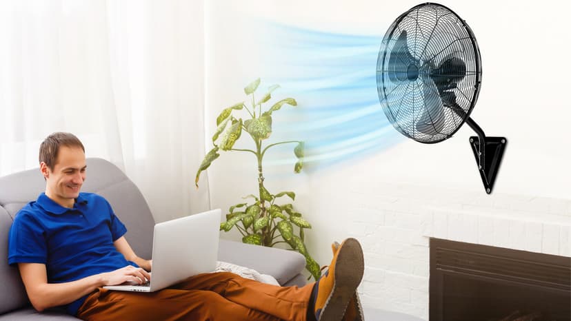 20” Wall Mount Fan 7000 CFM High Velocity Wall Industrial Fan 120° Oscillating Fans 3-Speed for Household, Commercial Use - ETL Listed, Black