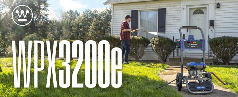 Westinghouse WPX3200e Electric Pressure Washer, 3200 PSI and 1.76 Max GPM, Induction Motor, Onboard Soap Tank, Spray Gun and Wand, 5 Nozzle Set, for Cars/Fences/Driveways/Homes/Patios/Furniture, Blue