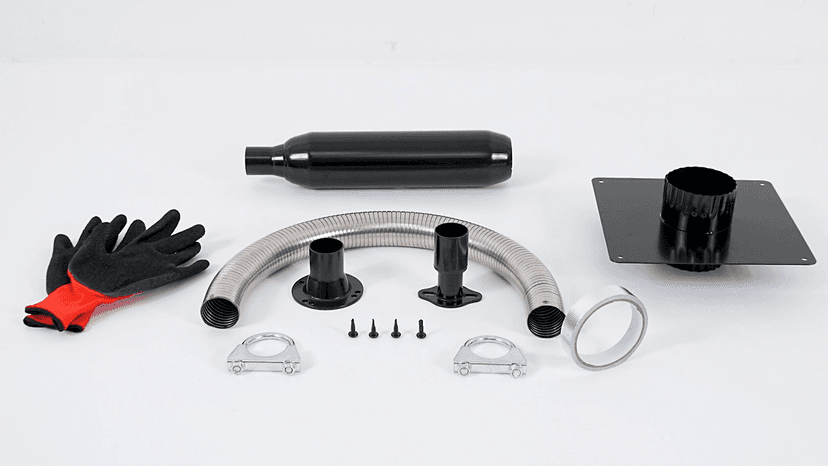 Generator Exhaust Extension Silencer Kit with Three Universal Adapters Compatible ALL Portable Generators with ALL-IN-ONE KIT,Insulated Through-Wall Mounting Plate Safely Vent Exhaust Reduce Noise 55%