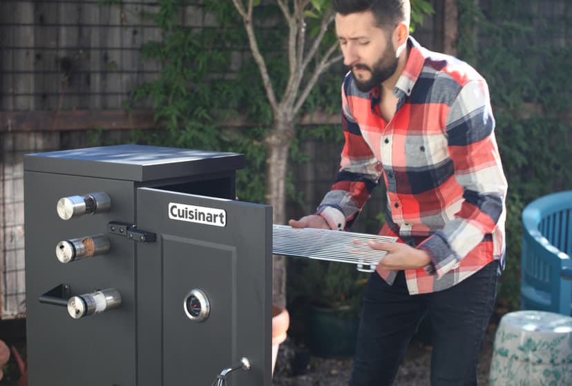 Cuisinart 36” Vertical Propane Smoker, 4 Removable Racks, Spacious BBQ Smoker with Wood and Water Trays, 15,000 BTU Heat for Smoked Meat, Brisket, Jerky, Fish, Perfect for Tailgates, Backyard, Camping