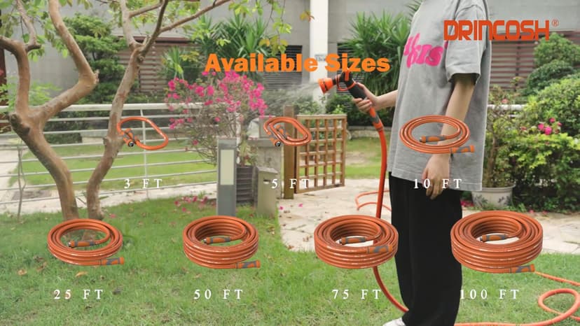 Garden Hose 75 ft x 5/8", Heavy Duty Water Hose, Flexible 75 foot garden Hose, Lightweight water Hose with Swivel Handle,3/4" Male to Female Fittings, Burst 600 PSI