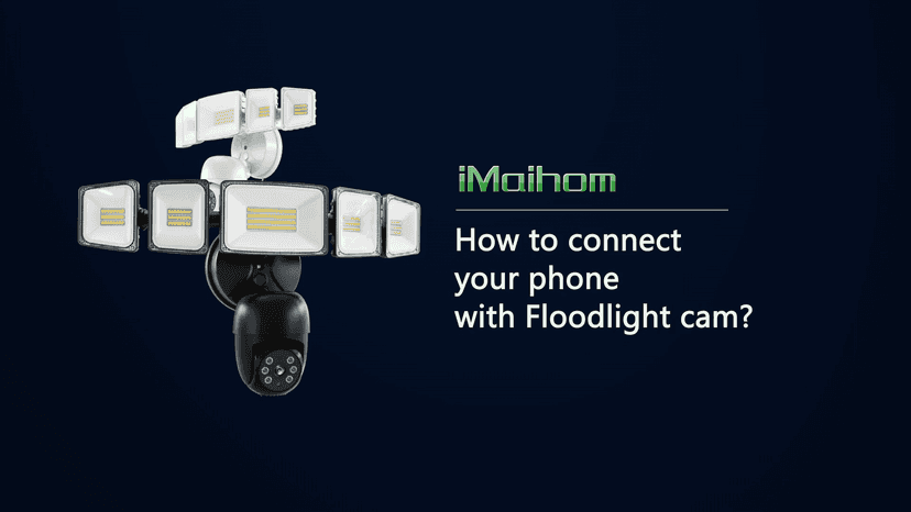 iMaihom Floodlight Camera Outdoor, 2K QHD Smart Home Security Cam with Motion-Activated, 5500LM Brightness 5 Heads Light, 360° Pan & Tilt, 2-Way Audio, Cloud/SD Storage, Color Night Vision