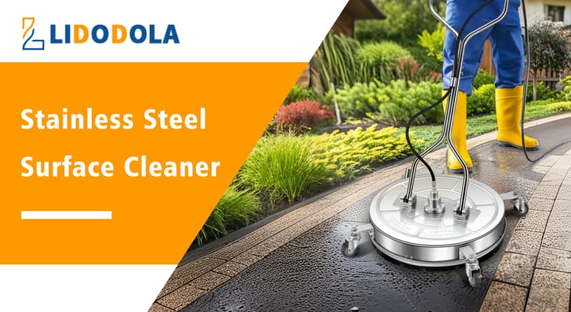 20" Pressure Washer Surface Cleaner with 4 Wheels and Dual Handle, Power Washer Attachment for Cleaning Concrete, Patio, Sidewalk, Deck and Driveways - PWS 20
