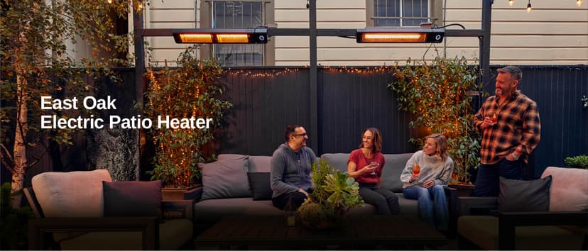 EAST OAK Patio Heater for Commercial Use, 3000W Wall Mounted Electric Infrared Heater, Outdoor Heaters for Patio, Outdoor Heater with IP65 Waterproof & Dustproof Remote Control Black 240V