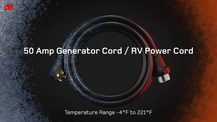 dé 50Amp Generator Cord, 10FT 50 Amp RV Extension Cord with Twist Lock, 4 Prong 50A Generator/RV Cable for 50A Inlet Box, NEMA 14-50P to SS2-50R, Heavy Duty 6/3+8/1 AWG STW Wire - ETL Listed