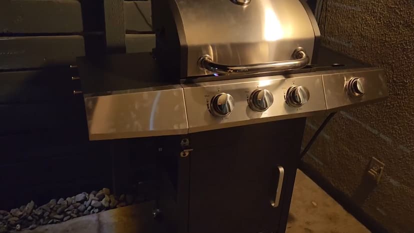3-Burner Propane Grills with Side Burner, BBQ Gas Grill with Cast Iron Grates and Griddle, Garden Barbecue Grill for Backyard, Camping, Patio, 27,500 BTU