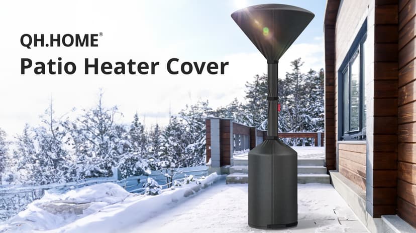 QH.HOME [2025 Upgraded Tear-Resistant Fabric] Patio Heater Covers, with Exclusive Windproof Design and Robust YKK Zippers, Resistant to all Types of Weather, 89"H x 33"D x 19"W, Black