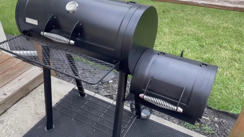 MFSTUDIO Heavy Duty Charcoal Wood Offset Outdoor Smoker Grill, Charcoal Grill with Smoker Combo for BBQ Grilling, 512 SQ.IN.