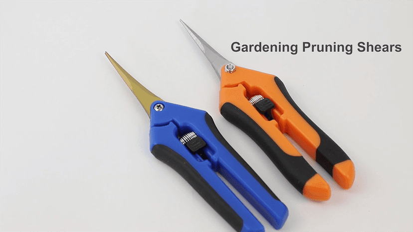 GROWNEER 6 Packs 6.5 Inch Pruning Shears with Curved Blades Trimming Scissors For Gardening Hand Pruning Snips Titanium Coated Precision Blades