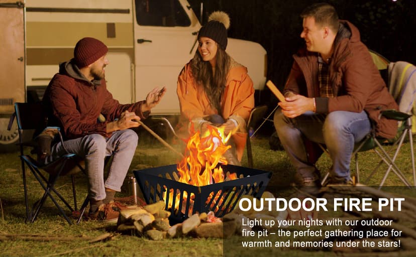 17 inch Portable Fire Pit for Outside Collapsible Plug Fire Pit Suitable for Camping, Picnics, Courtyards, Garden Bonfires and Outdoor Firewood with Storage Bag
