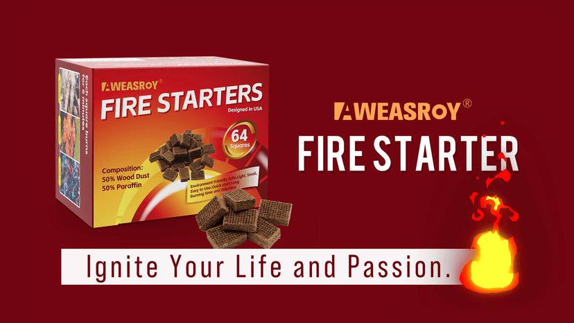 Fire Starter Squares 64 - Fire Starters for Fireplace,Chimney,BBQ Grill,Camping Fire,Wood Stove - Water Resistant and Safe Odourless - Camping Accessories