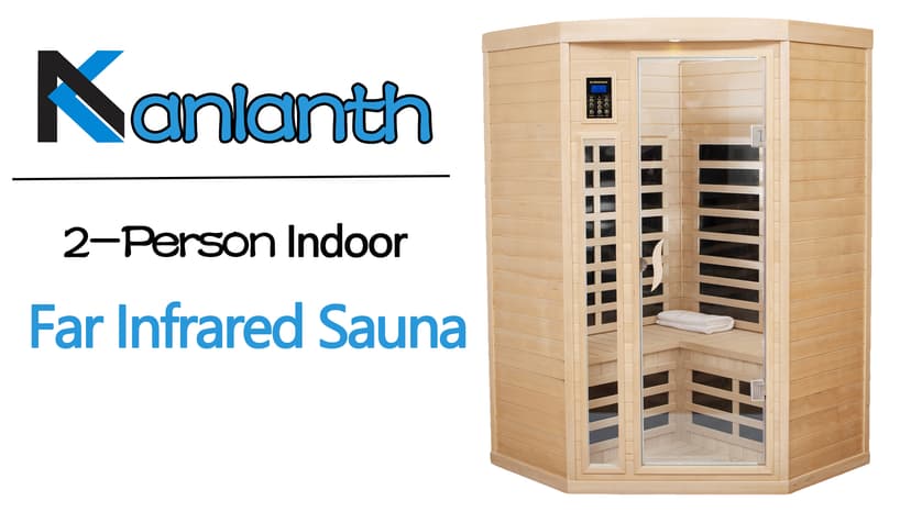 Far Infrared Sauna Low EMF Wooden Saunas for Home, 2-3 Person Indoor Home Saunabox, 1600watt Canadian Hemlock Sauna Room with Bluetooth, LCD, 10 Minutes Pre-Warm up
