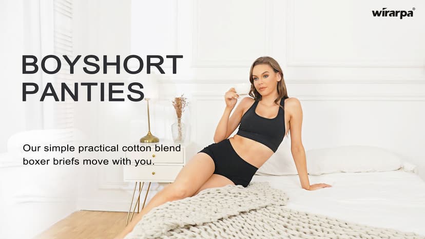 wirarpa Women's Boyshorts Panties Cotton Boxer Briefs for Ladies Underwear Shorts with Cotton Crotch 4 Pack