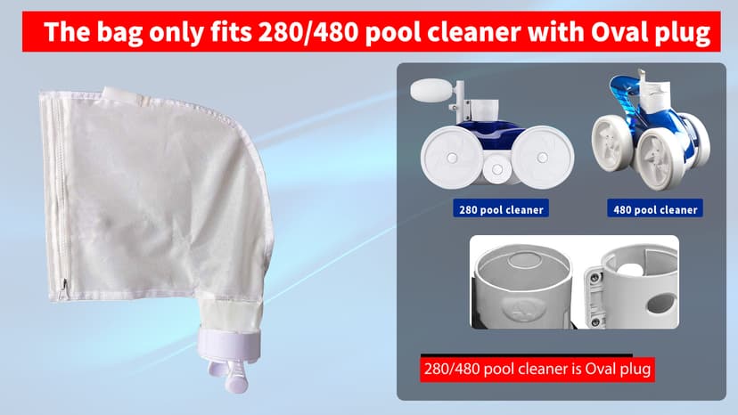 Spa Part Nylon Mesh Pool Cleaner All Purpose Bag - Fits Polaris 280, 480 Cleaner - Zippered K13 K16 (2)