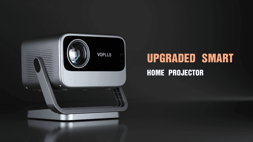 [Netflix Officially & AI Auto Focus] VOPLLS 4K Projector with WiFi and Bluetooth, 3D DoIby Audio & Auto Keystone Video Projector, 1000 ANSI Outdoor Movie Projector, 50% Zoom, MAX 300''Display(Grey)