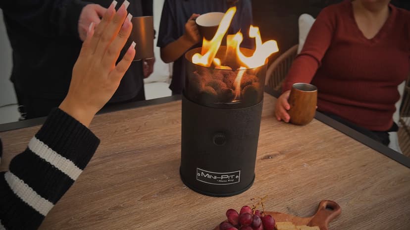 Flame King Mini Tabletop Fire Pit, Dual Fuel Propane and Butane, Smokeless Odorless Flame, Portable Great for Outdoor