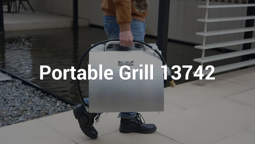 Monument Grills Tabletop Propane Gas Grill for Outdoor Portable Camping Cooking with Travel Locks, Stainless Steel High Lid, and Built in Thermometer