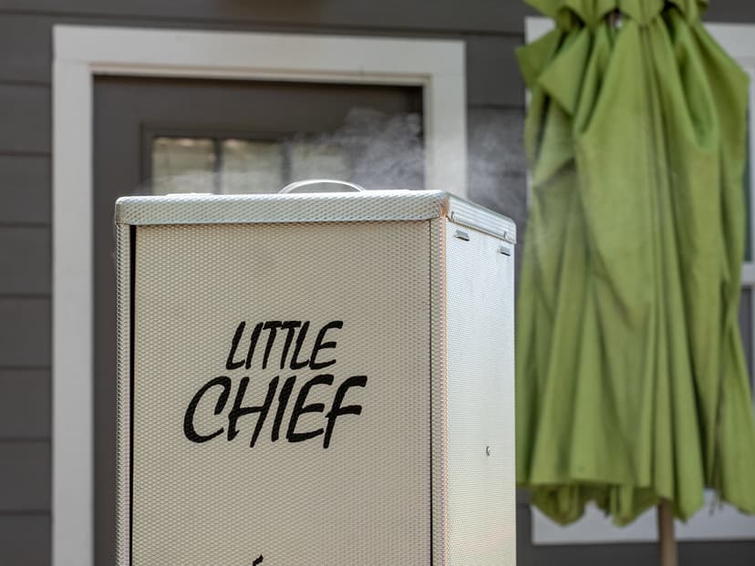 Smokehouse Little Chief Front Load Smoker, Low to Mid Temperature Smoker for Fish, Sausage, Cheese, & Other meats, Smoke Up to 25 Pounds of Meat & Fish