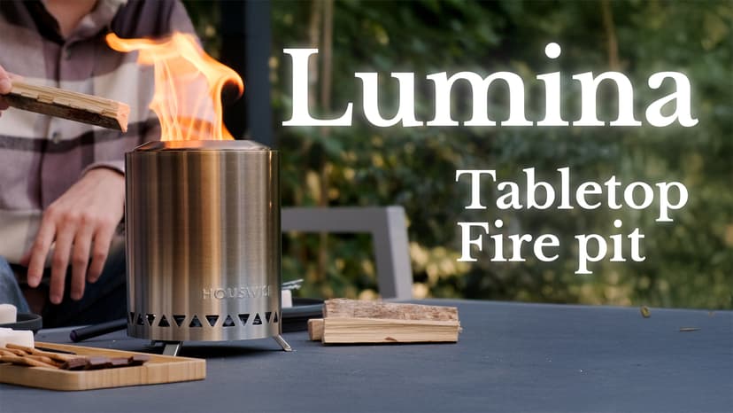 Smokeless Tabletop Fire Pit Outdoor - 8 Inch Mini Fire Pit, Wood Pellet Table Top Firepit, Portable Table Top Pit for Outside Patio, Small Pits Patio Heater Stove, Tabletop Firepit