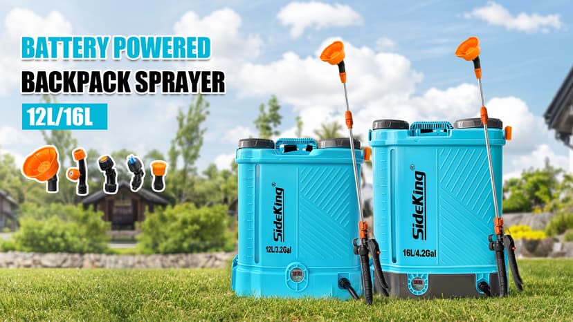 Battery Powered Backpack Sprayer 4 Gallon, 0-100 PSI Adjustable Pressure Sprayer Compatible with Makita 18V Battery, Electric Sprayer with Wand, 5 Nozzles, 2.6Ah Battery&Charger Included