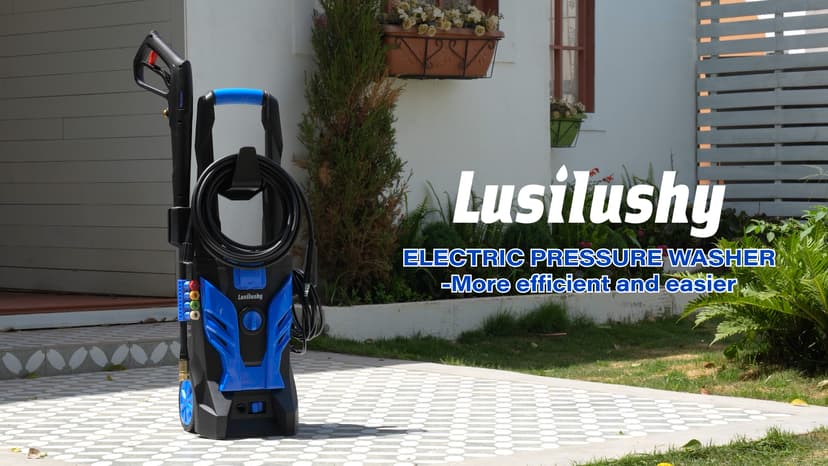 Electric Pressure Washer, Power Washer with Foam Cannon, Portable Pressure Cleaning Machine with 4 Different Nozzles for Cars, Driveways, Fences, Patios, Home Cleaning, 2.5 GPM