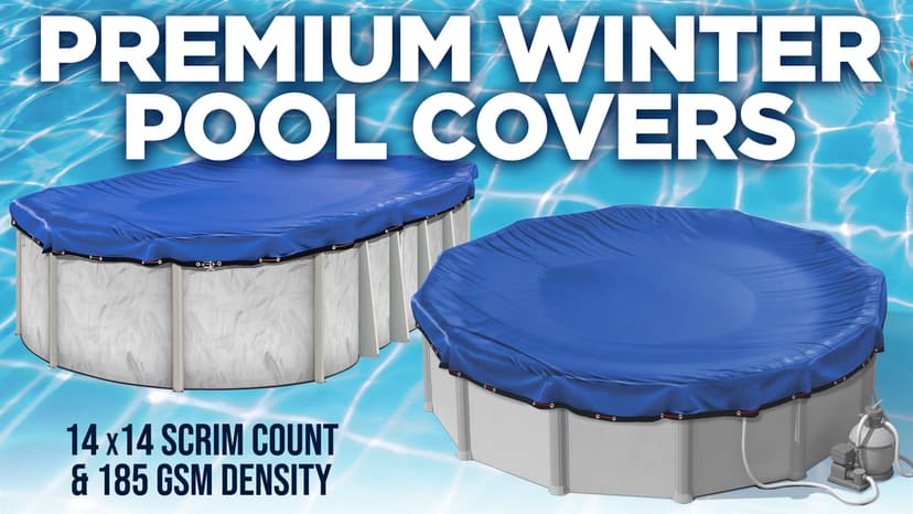 Premium Heavy-Duty Winter Pool Cover - Royal Blue, Extra Thick and Durable, Tear-Proof, UV-Resistant, Reinforced Edges, Easy Install, All-Season Protection for 18-ft x 34-ft Oval Above Ground Pools