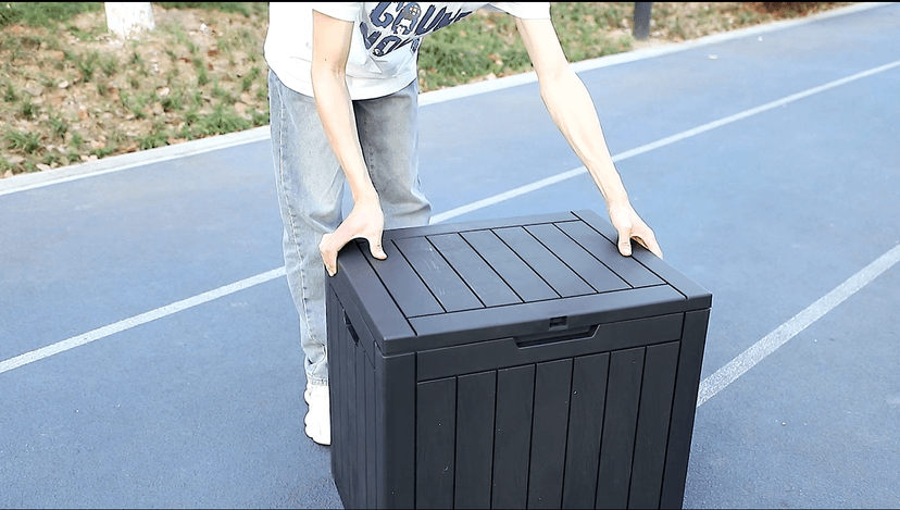DRATO Deck Boxes, 31 Gallon Outdoor Storage Box for Patio Cushion, Sports Equipment, Garden Tools, Waterproof and UV Resistant, Lockable (Grey)