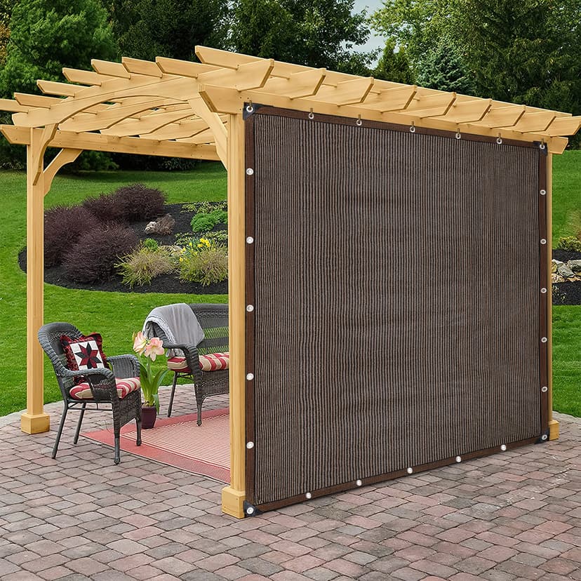 Shade Sail Sun Shade Cloth 9'9"x9'9" Rectangle Outdoor Canopy Outside Sunshade Awning Cover Privacy Screen Net UV Block for Patio Pergola Gazebo Porch Backyard Lawn Garden Outdoor Activities