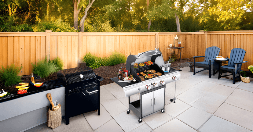 R.W.FLAME 3 Burners Propane Gas Grill with Side Burner, 34000 BTU BBQ Grills for Outdoor Cooking, Enamel-coated Wire Grate, Removable Grease Tray, Barbecue Grill for Camping, Backyard, Patio, Deck