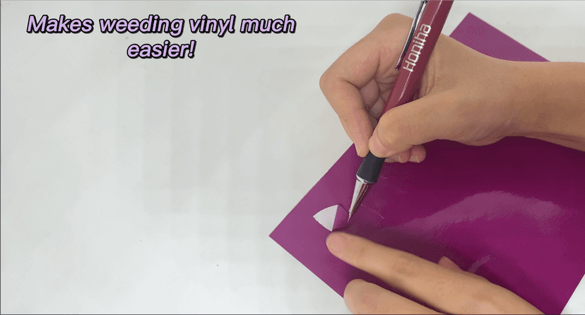 Weeding Pen for Vinyl, Precision Pin Pen Weeding Tool with 2 Metal Refills, Retractable Air Release Pen Craft Vinyl Weeding Tool for Vinyl Wall Decal HTV Car Film, Fuchsia