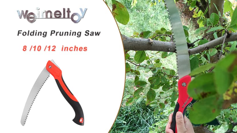 8 Inch Heavy Duty Pruning Saw, Folding Hand Saw with SK5 Curved Blade, Triple-cut Razor Teeth Used for Trees Wood Cutting Camping Gardening Work, Hiking, Landscaping, Tree Trimming