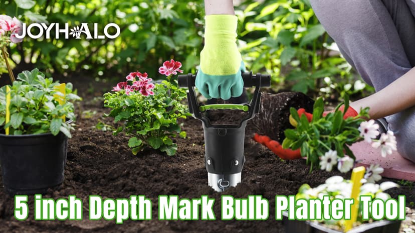 joyhalo Garden Bulb Planter Tool, 5 inch Depth Bulb Planting Tool, Gardening Garden Tools, Automatic Soil Release Bulb Planters for Plants Seeds & Bulbs Tulip Daffodils Dahlias Lilies Onions
