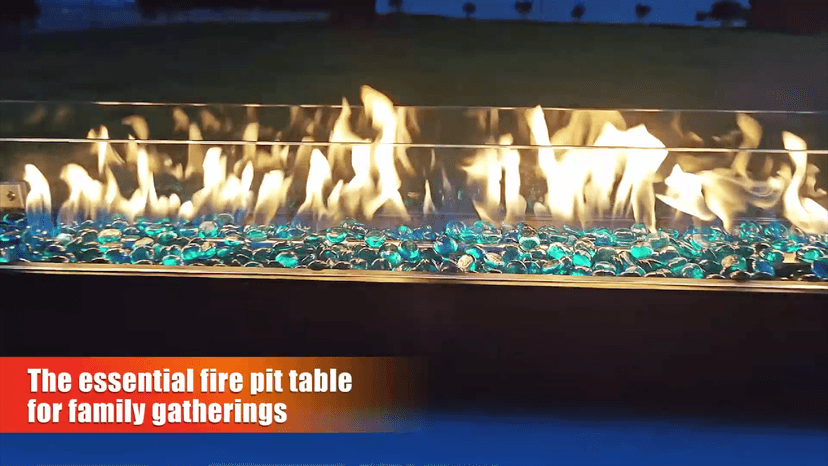 Tabletop Propane Fire Pit 36 Inch, 50000 BTU, Stainless Steel Outdoor Table Top Firepit with Cover and Windscreen, Portable Tabletop Fire Pit for Patio and Camping
