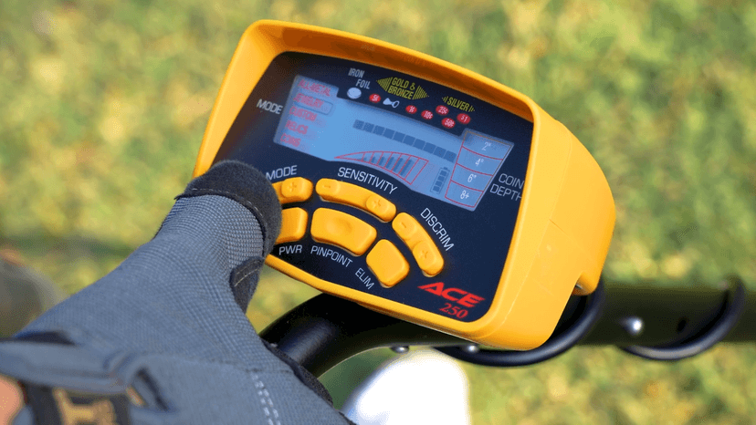 Garrett ACE 250 Metal Detector – Made in The USA - Electronic Pinpointing, 5 Search Modes, Accept/Reject Discrimination, Depth Indicator