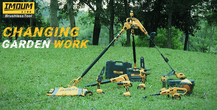 IMOUMLIVE 2-IN-1 Cordless 8 Inch Pole Saw & Chainsaw, 21V 3Ah Battery, 14.7ft Max Reach, 8.3lb Lightweight, Powered Pole Saws for Tree Trimming, Tree Trimmer for Branch Cutting