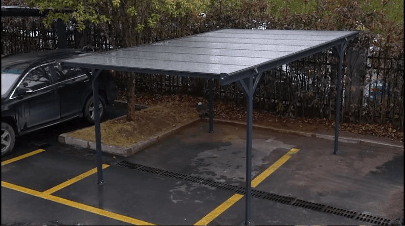 Real Relax Metal Carport 10 x 16ft with Heavy Duty Metal Frame & Pitched-Roof Polycarbonate Panel Canopy, Sturdy Canopy Shelter for Car, Truck, Pickup, SUV, Tractor, and Boat, Grey