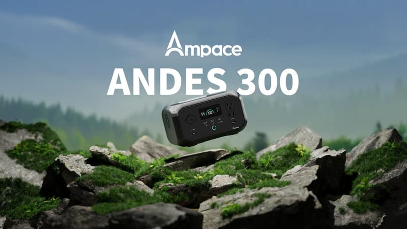 Portable Power Station Andes 300 266Wh Battery Backup with 300W AC/100W USB-C Output, 1-Hour Fast Charging, Solar Generator (Solar Panel Optional) for Outdoor Camping/RV/Traveling/Emergencies