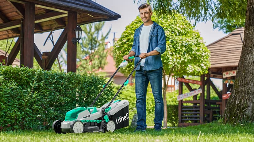 Litheli Cordless Lawn Mower 13 Inch, 5 Heights, 20V Electric Lawn Mowers for Garden, Yard and Farm, with Brushless Motor, 4.0Ah Battery & Charger Included