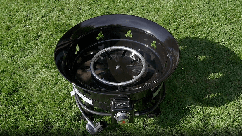 Outland Living Firebowl Smokeless Fire Pit, Round Outdoor Portable Propane Gas Fire Pit with UV and Weather Resistant Durable Cover, 24-Inch Diameter 58,000 BTU, Black, 883 Mega, For Outside Use