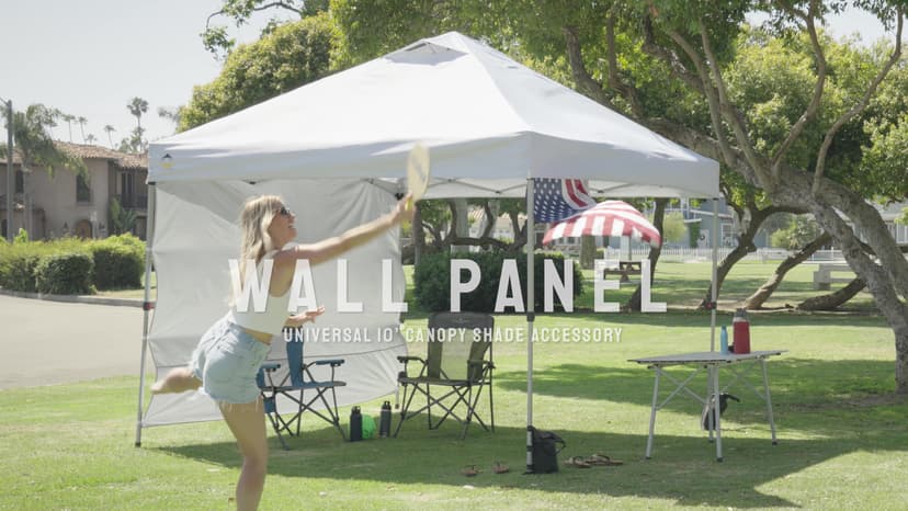 CROWN SHADES 10x10 Pop Up Canopy with 1 Side Wall - Beach Tent with One Push Setup - Outdoor Sun Shade for Events, Parties, Camping - Gazebo with STO-N-Go Cover Bag (White)
