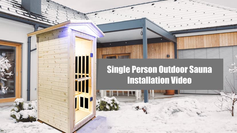 Outdoor Sauna Wooden Far Infrared Saunas Spa 1300W Low-EMF Dry Sauna Room for One Person Finland Spruce Wood