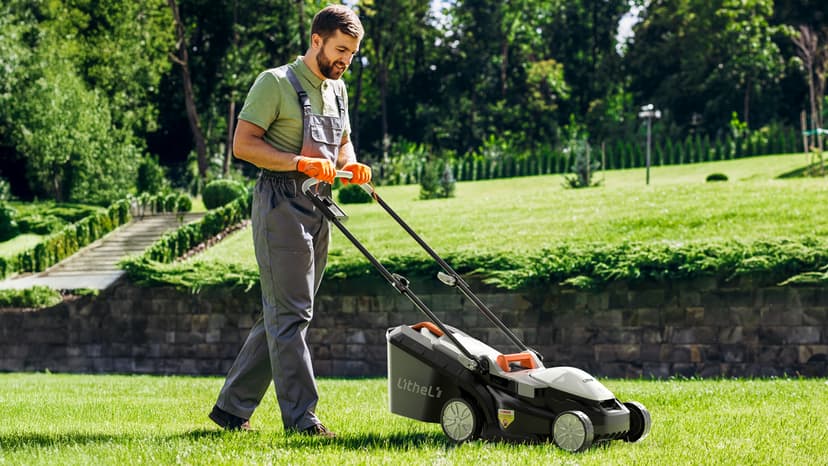 Litheli Cordless Lawn Mower 13 Inch, 20V Electric Lawn Mowers for Garden, Yard and Farm, 5 Heights Adjustment, Light Weight,with 4.0Ah Portable Battery.