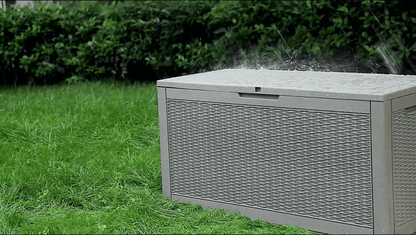 DRATO 100 Gallon Large Deck Box, Outdoor Storage Box for Patio Furniture, Patio Cushions, Gardening Tools, Pool Supplies,660lbs Weight Capacity,Waterproof Resin Storage Boxes