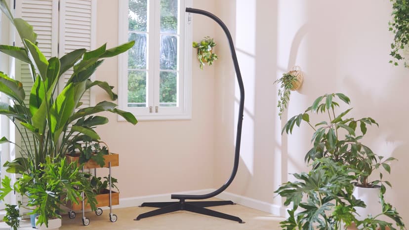 GREENSTELL Hammock Swing Stand, Hanging C-Stand with Spring Hook, for Indoor, Outdoor, Sturdy Hanging Stand Max Load 330lbs