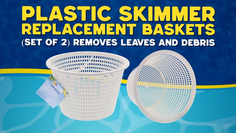 U.S. Pool Supply Swimming Pool Plastic Skimmer Replacement Basket (Set of 2) - Skimmer Basket for Inground Pool, Skim Filter Remove Leaves and Debris - 8" Top, 5.5" Bottom, 5" Deep - Not Weighted