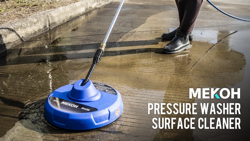 14” Electric Pressure Washer Surface Cleaner Attachment, 2500 PSI Universal Power Washer Accessories for Driveway Sidewalk Deck Patio Concrete Cleaning, 1/4" Quick-Connect, Dual Rotary Nozzles